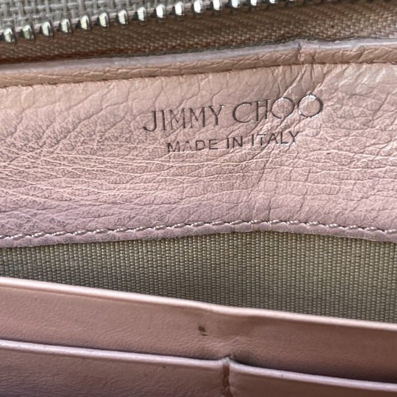 Jimmy Choo Clutch Nellie Star Studded Leather Zip Around Long Wallet Made Italy - Picture 7 of 12